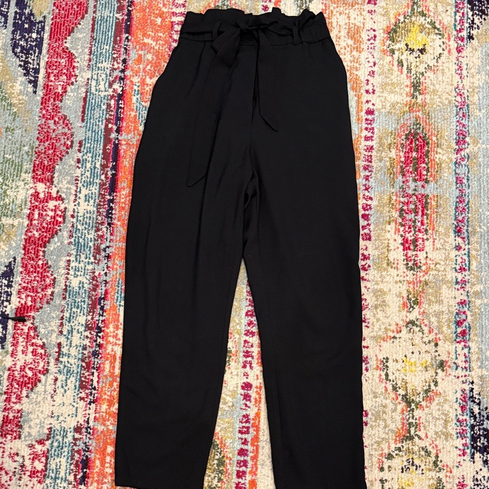 H&M Women's Black Tie-Waist Pants